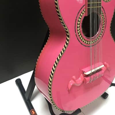 Paracho JUNIOR SIZE 10-String Bajo Quinto Acoustic Guitar PALO ESCRITO KIDS SIZE 2019 Pink image 4