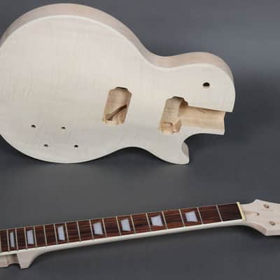 Unbranded Single Cut  Electric Guitar DIY Kit Natural Unfinished image 5