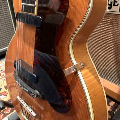 Vintage 1959 Hofner Club 60 Natural Blonde Electric Guitar w/ Bound Ebony Flame image 7