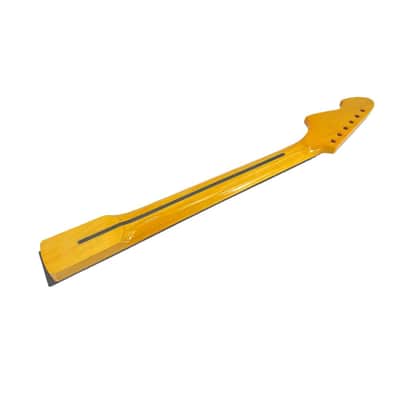 Yellow Paint Maple Electric Guitar Neck 6 String - 20 Fret 25.5" Replacement Neck with Rosewood Fretboard, 42mm Nut Width, Big F Headstock- Bolt-On Unfinished DIY Guitar Parts image 3
