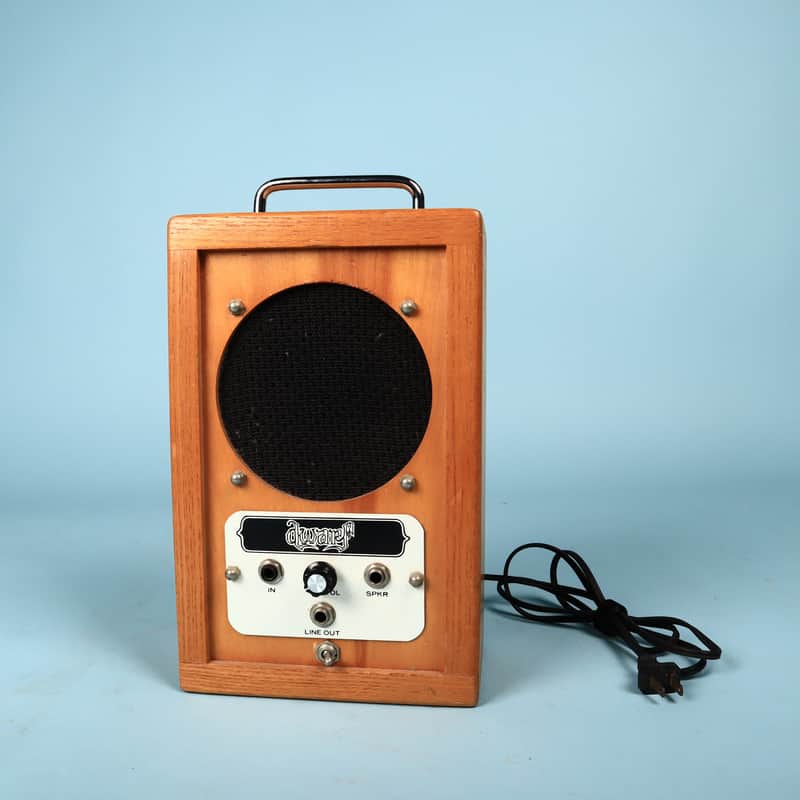 1974 Dwarf Portable Guitar Amp Vintage Solid Oak AC & Battery Powered Amplifier image 1