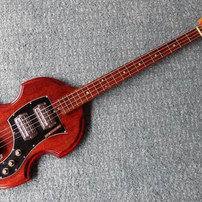 Vintage 1960s Teisco Kingston Bass Wicked Body Shape Caveman Garage Rock Mega Rare Baseball Bat Size Neck Prefect For Thor Hulk Hands image 1