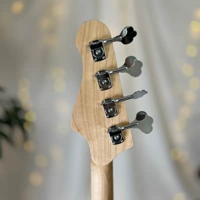 CLEARANCE: Offbeat Guitars O* Series "Jacqueline" J2 Bass in Strawberry Milkshake on Pine, EMG JVHZ Pickups image 7
