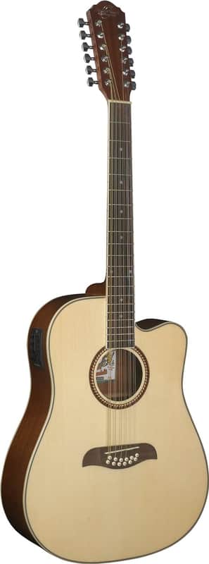 Oscar Schmidt OD312CE-A-U 12-String Acoustic Electric Guitar. Natural image 1