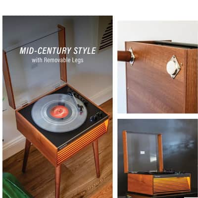 Crosley CR6237A Dean 3-Speed Bluetooth Record Player Natural With Legs-NEW image 2