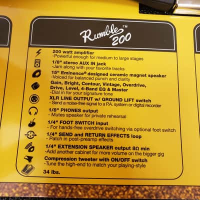 Fender Rumble 200 - 200 watt Combo Bass Guitar Amp image 10