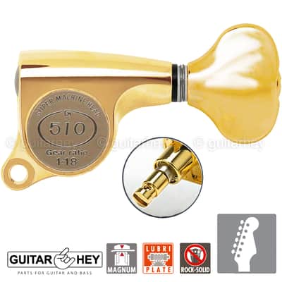 Gotoh SGS510Z-S5 MG Set L6 MAGNUM LOCK DSL 6 IN LINE w screws 1:18 Ratio - GOLD