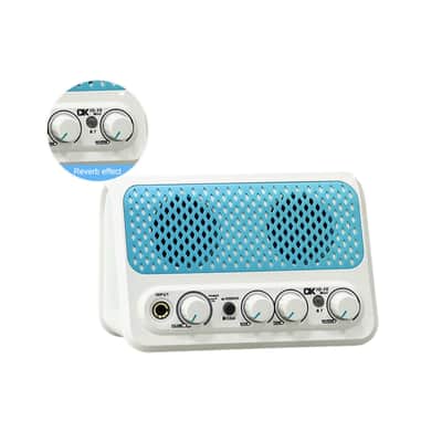 DK iG-10 Mini Portable Guitar Amp with Bluetooth, Reverb Rechargeable Battery - White image 3