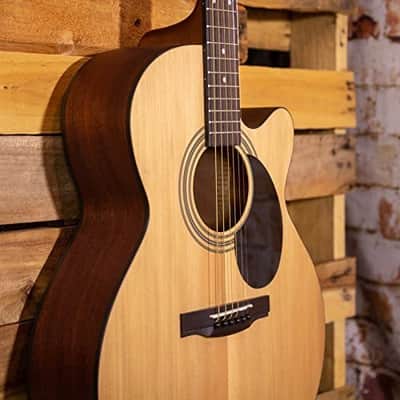 Jasmine S34C Orchestra & Auditorium Venetian Cutaway Spruce Top 6-String Acoustic Guitar w/Hard Case image 9