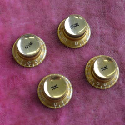 Vintage 1960s Gibson Gold Reflector Knob Set ES-335 SG Standard Custom Les Paul image 1