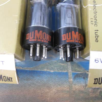 Pr Vintage GE 6V6GT Power Tubes,Relabeled Dumont, Test Strong/Balanced, 1960s, USA, , Ex Sound 1960 Smoked glass image 2
