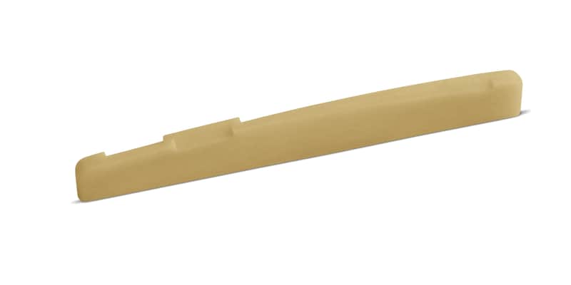 Unbleached 75 x 10 x 3.2 mm Compensated B with Slanted Bass Bone Saddle – Fits Some Post-2000 Epiphone® Guitars image 1