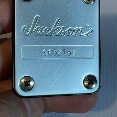 2000's Made in Japan Jackson DK3 Dinky Guitar Factory Brushed Chrome Neckplate & Screws image 2