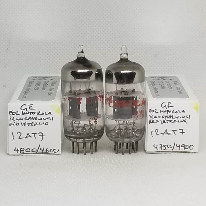 GE Made For Motorola 12AT7 Gray Plate Well Matched (6.1%) Pair NOS ECC81 image 1