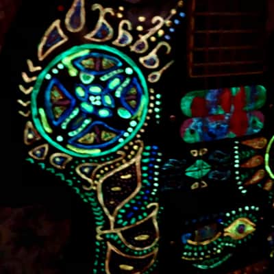HIDE 煙花結他 Luminous Glow Guitar Fernandes MG 450X 120X 70x 80x 280x 125s 140x 165x 180 ultimate paint Hide Matsumoto Burny松本秀人モデル Electric Guitar 吉他。Hide city We are X Japan visual Rock UV paint。橫須賀劍齒虎 Anime Luna Sea LEMONeD NANA 🦋🏝🌷🧚🏻‍♀️ image 7