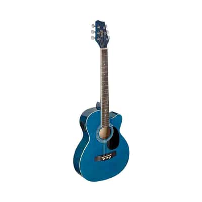 Stagg SA20ACE BLUE Auditorium Cutaway Basswood Top Nato Neck 6-String Acoustic-Electric Guitar image 2