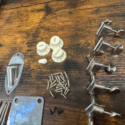 Fender Genuine Fender Stratocaster Pure Vintage Deluxe Tuners, Jack, Jack Plate, Neck Plate, Knobs and Screws image 5