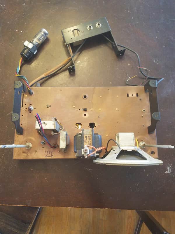 Webcor Small Mono Tube Amp Project 6V6 6E5 12AX7 AlNiCo 6" Speaker Bumblebee Sprague 1952 Copper image 1