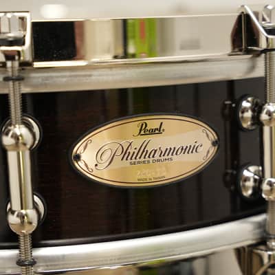 Pearl PHP-1440/101 8-Ply Maple 4x14" Philharmonic Concert Snare Drum – Gloss Walnut – EXCELLENT CONDITION image 2