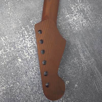 S Style Dark Flame Roasted Maple Neck, Stainless Steel, S Type Electric Guitar Neck, 22 Medium Jumbo Jescar Frets, Guitar Part And Replacement Vintage image 3