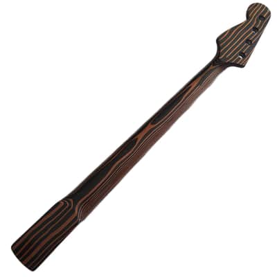 4 String Zebra Precision Bass Fretless Neck image 3
