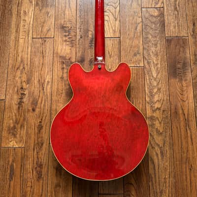 Rare 1980 Matsumoku Epiphone Riviera Semi-Hollow Blue Label Stop Tail Heritage Cherry MIJ Japan image 3