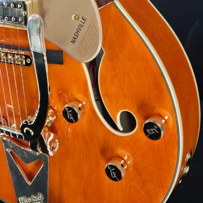 Gretsch Synchromatic™ Nashville™ Hollow Body Single-Cut with Bigsby®, Ebony Fingerboard, 50's Orange Stain image 4