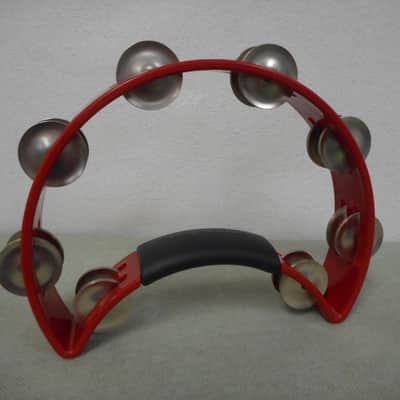 RhythmTech RT1030 Handheld Tambourine with Nickel Jingles 2010s - Red image 1