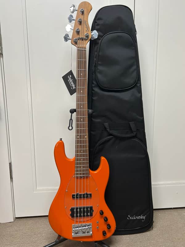Sadowsky MetroExpress 21 Fret Vintage M/J Bass 5 String Morado Fretboard - Candy Apple Orange image 1