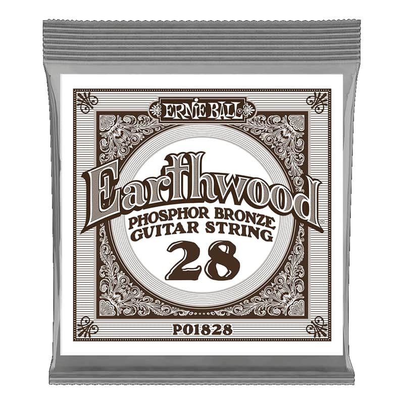 Ernie Ball .028 Earthwood Phosphor Bronze Guitar Strings 6 Pack image 1