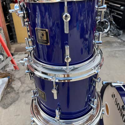 Sonor Delite 22-10-12-14 Drum Set- Jewel Blue Vintage Maple Shells image 14