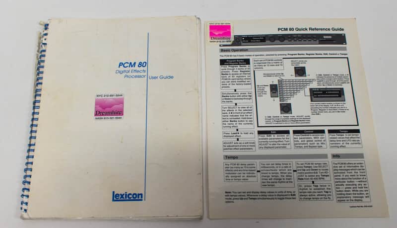 Lexicon PCM 80 Digital Effects Processor User Manual & Reference Guide image 1
