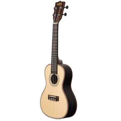 Kala Brand Solid Spruce Top Striped Ebony Concert Ukulele image 3