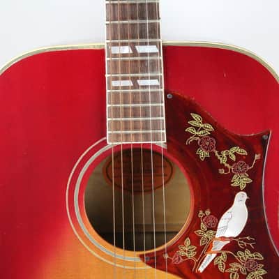 1968 Gibson Dove Vintage Acoustic Guitar Cherry Sunburst 100% Original w/ OHSC Minty 1960's Dreadnought with Manual image 10