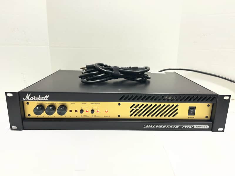 Marshall Valvestate Pro Power Amplifier 120/120 Stereo 2 Channel Watt Amp Valve Rack Mount Rackmount Billy Gibbons VTG Vintage Gold and Black image 1