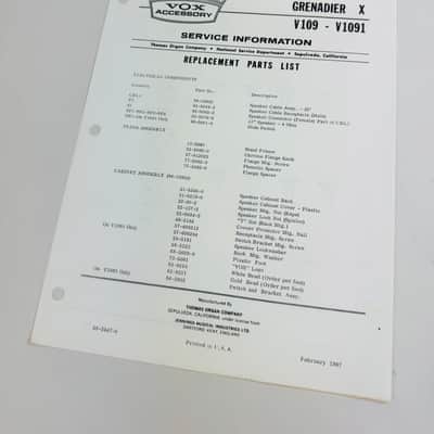 Vox Service Information Package 1968 image 5