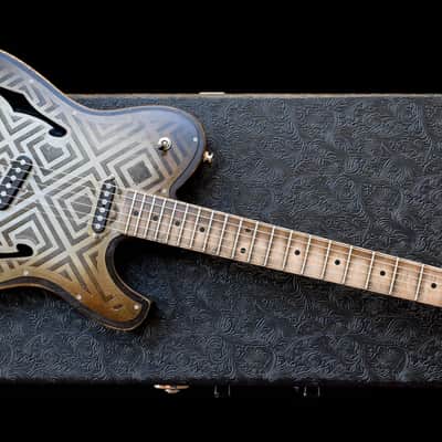 Dax&Co. Ironhorse 2022 Black/Steel Diamond Etched Guitar W/ Hardshell Case & COA! image 13