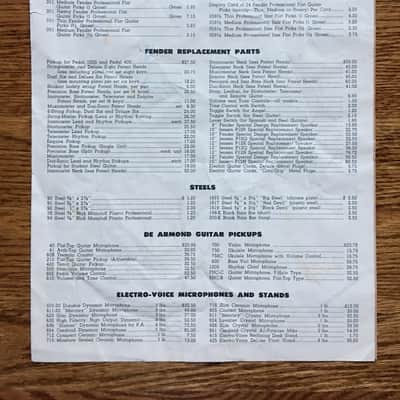 Fender Price List July 1961 Case Candy Catalog Jazzmaster Stratocaster Telecaster image 3