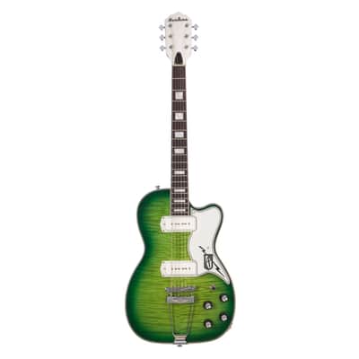 Airline Guitars Tuxedo Greenburst Flame image 6