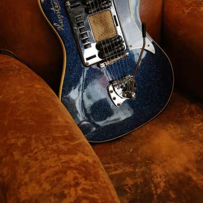 Hagstrom Deluxe A Batman 1960's Sparkle Blue image 5