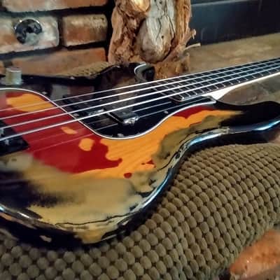 READ!!! 2-4-1 - FENDER - Precision Bass(es) Lefty - 1977 - Burst - Heavy Relic/Shell Pink image 11