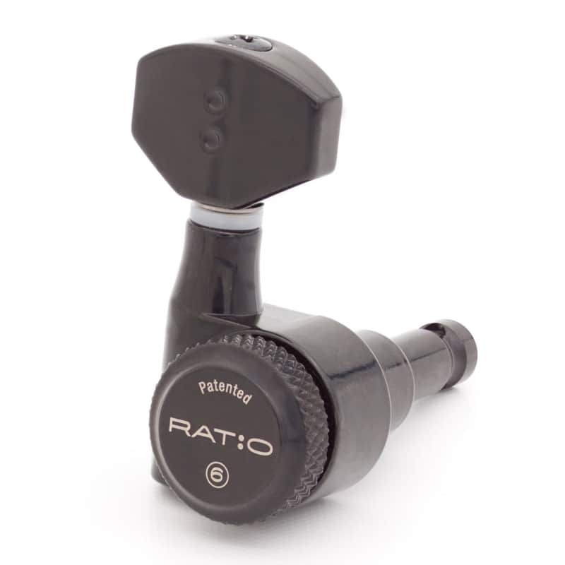 Graph Tech Ratio PRL-9721-B0 Locking Calibrated Machine Heads - 6-in-line Black image 1