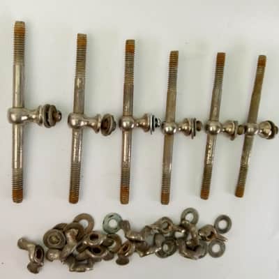 Early American 1+ Single-Point Threaded-Rod Tube Lug Snare Drum Set Wing-Nuts image 4