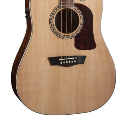 Washburn D10SCE Heritage 10 Series Dreadnought Cutaway Acoustic Electric Guitar. Natural image 1