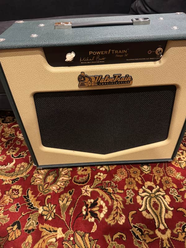 ValveTrain Powertrain Stage 50 Michael Britt Signature 50-Watt 1x12" Tube Powered Guitar Monitor Speaker 2020s - Green / Cream image 1