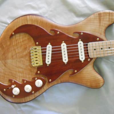 Custom Hand-Built  Purpleheart and Flame Maple "Sollow-Body" Guitar image 3