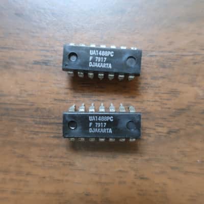 2 Vintage LM1488N Quad RS232 Line Driver Logic I.C.s Chips Fits Legacy Samplers and Workstations Computer-to-Synth MIDI Interfaces E-mu Emulator Akai S900 Roland S Kurzweil K2000 Fairlight CMI