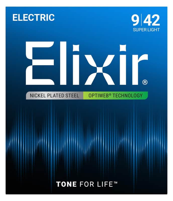 Elixir Optiweb Nickel-Plated Electric Guitar Strings | Super Light, 9-42 image 1