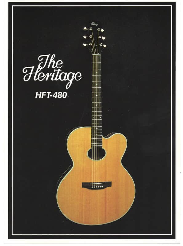 Heritage Guitars-HFT-480 , promotional print/cut sheet, 1988 image 1