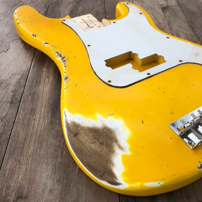 FRANCHIN Jupiter bass body Relic Aged Monaco Yellow 100% Nitro Lacquer Poplar Precision P-Bass Style Made in Italy - Stock piece #23430826 image 5